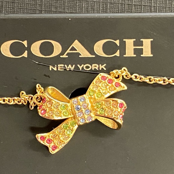 Coach Pave Rainbow Ribbon Necklace 16-18” - Picture 8 of 10